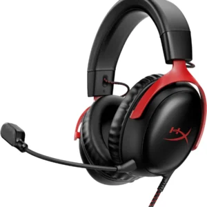 hyperx cloud iii wired gaming headset for pc, ps5, ps4, xbox series x|s, xbox one, nintendo switch, and mobile black/red