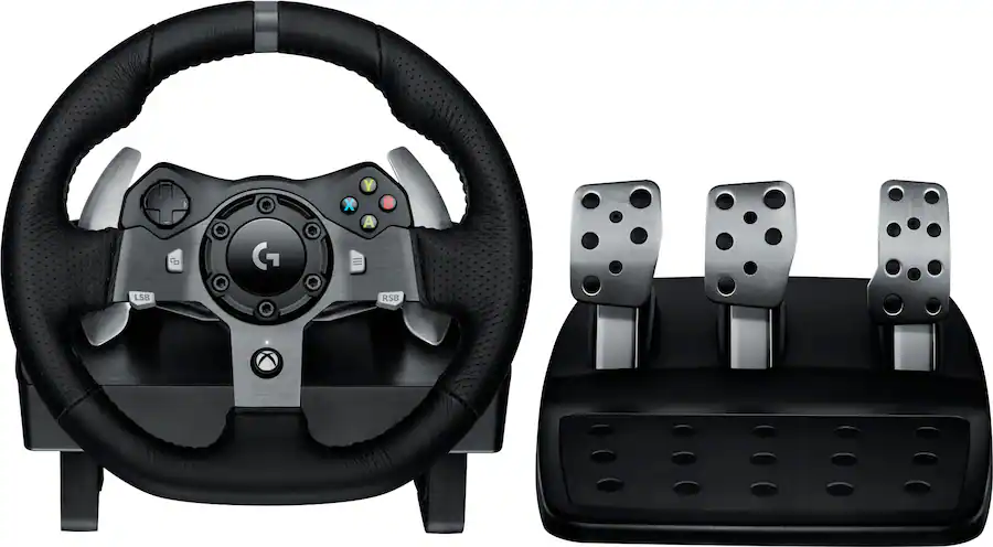 logitech g920 driving force racing wheel and pedals for xbox series x|s, xbox one, windows & mac black logitech g920 driving force racing wheel and pedals for xbox series x|s, xbox one, windows & mac black