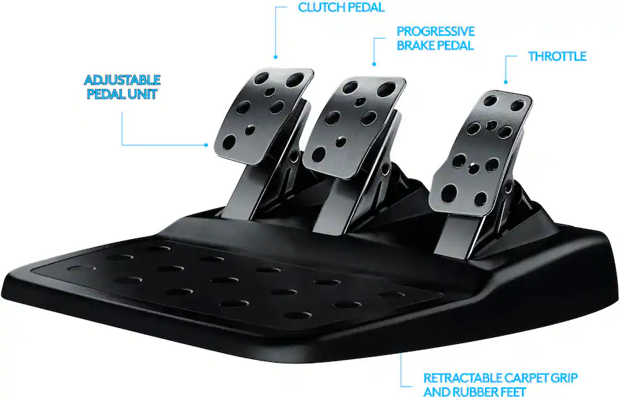 logitech g920 driving force racing wheel and pedals for xbox series x|s, xbox one, windows & mac black logitech g920 driving force racing wheel and pedals for xbox series x|s, xbox one, windows & mac black