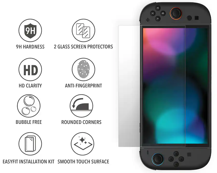 next elite glass screen protector 2 pack for nintendo switch 2 clear next elite glass screen protector 2 pack for nintendo switch 2 clear
