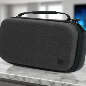 next deluxe go travel carry case for nintendo switch 2 & switch gray open box excellent